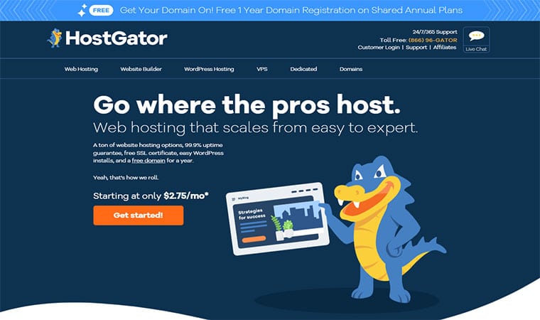 HostGator Homepage