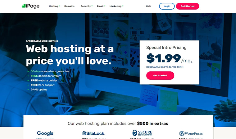 iPage Web Hosting Homepage